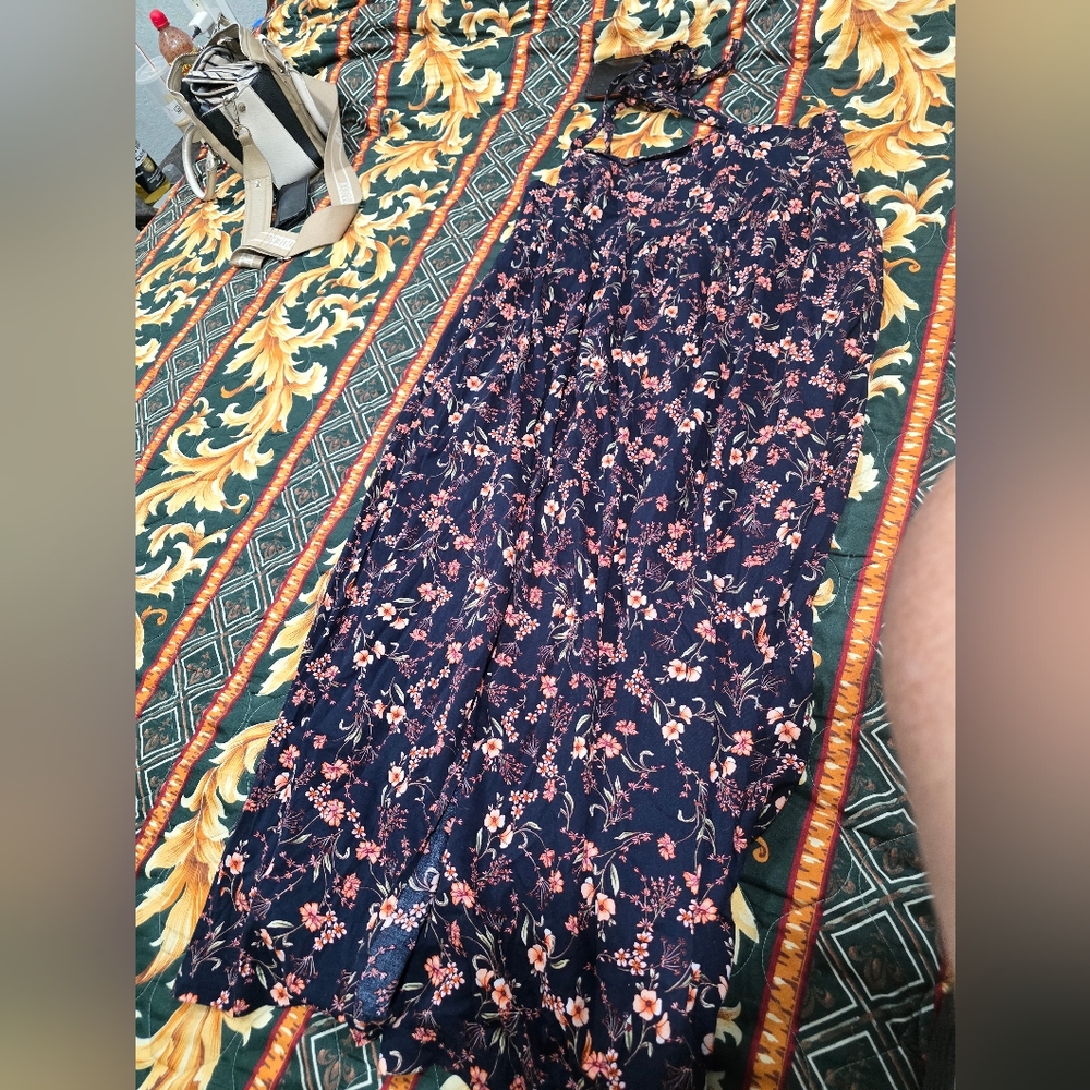 Old Navy Floral Maxi Dress in Navy and Pink